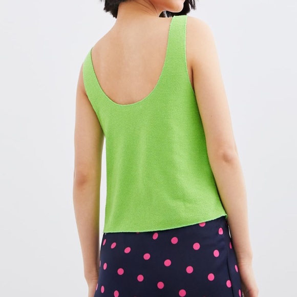 Zara Apple Green Rustic Texture Tank Top - Picture 4 of 6